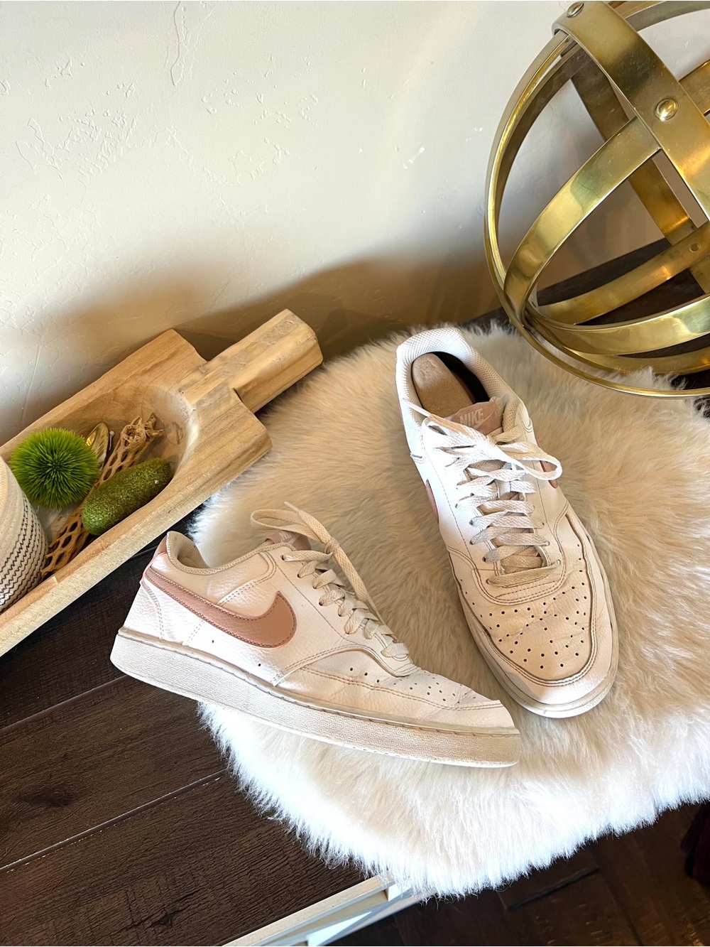 Nike Court Vision Low DH3158-102 Women's US 11 Shoes White & Rose Gold
